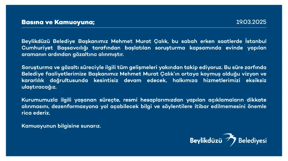 Beylikdüzü Belediyesinden Dezenformayona Karşı Uyarı...